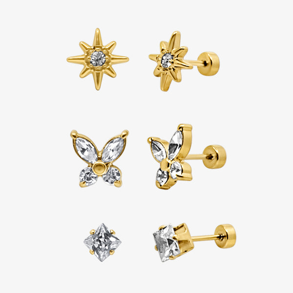 Eternal Twinkle Flat Back Earrings Bundle