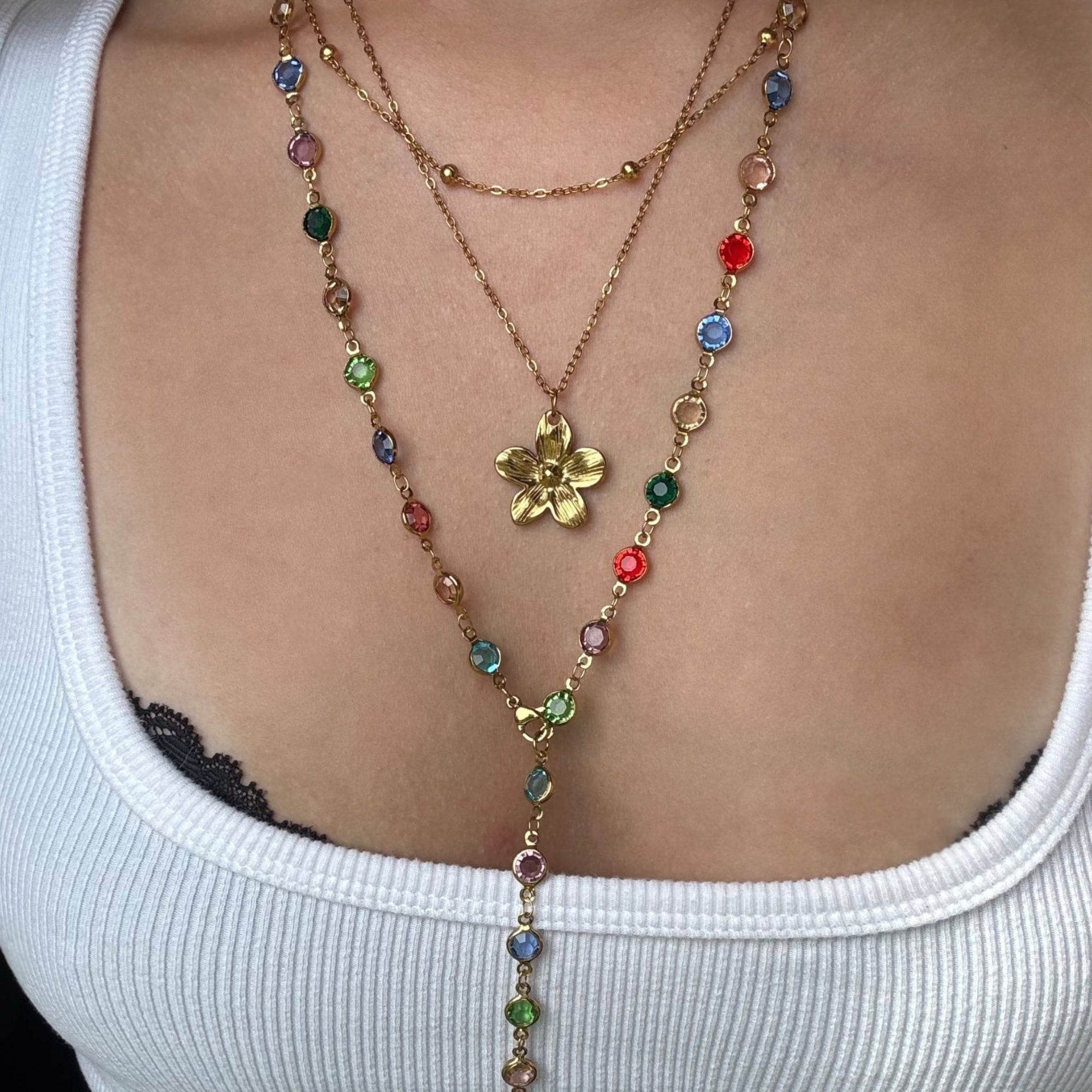 Ensemble de colliers Sunset Glow Rainbow