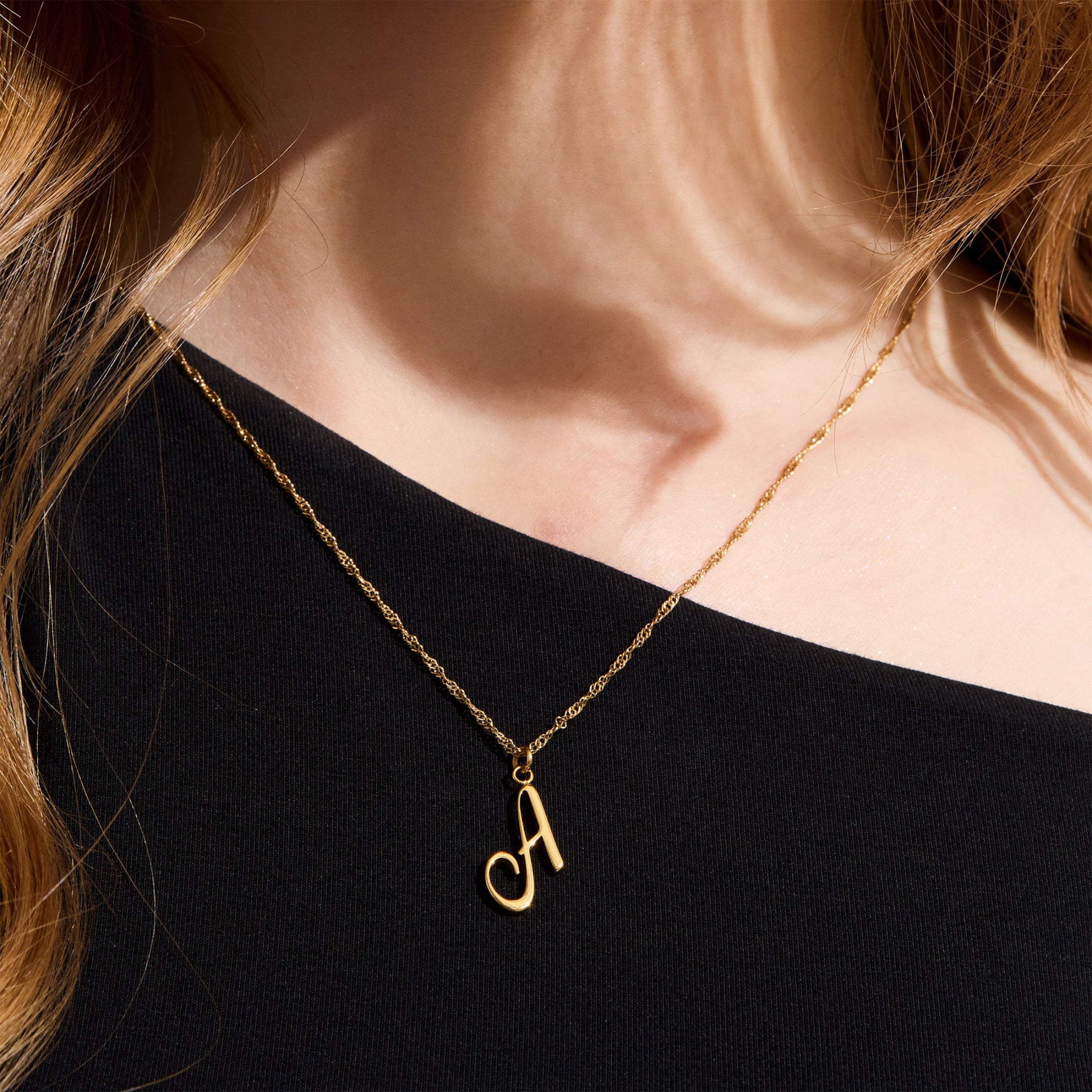 Golden Letter Necklace - EVRYJEWELS