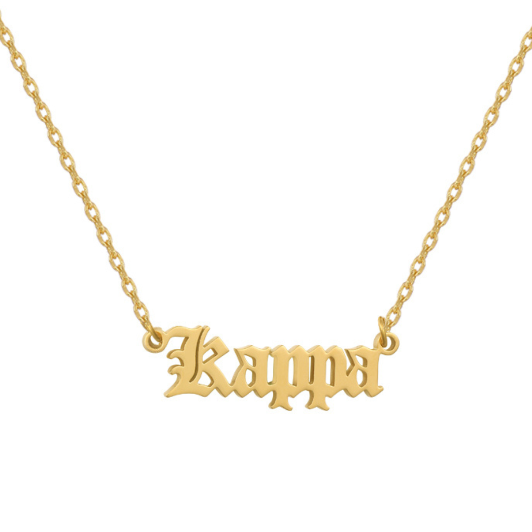 Sorority Custom/Personalized Gothic Nameplate Necklace