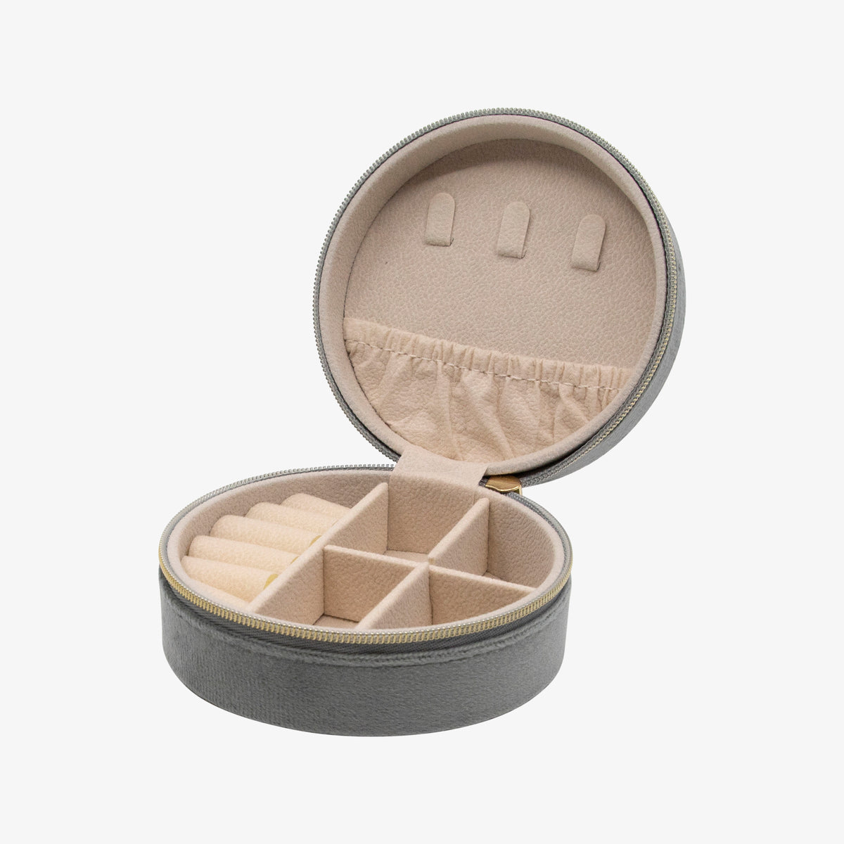 Round Velvet Travel Jewelry Case