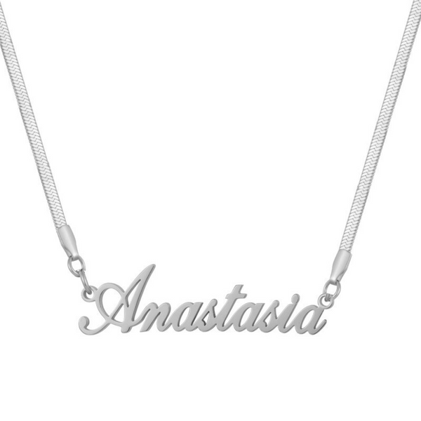 Custom/Personalized Herringbone Nameplate Necklace