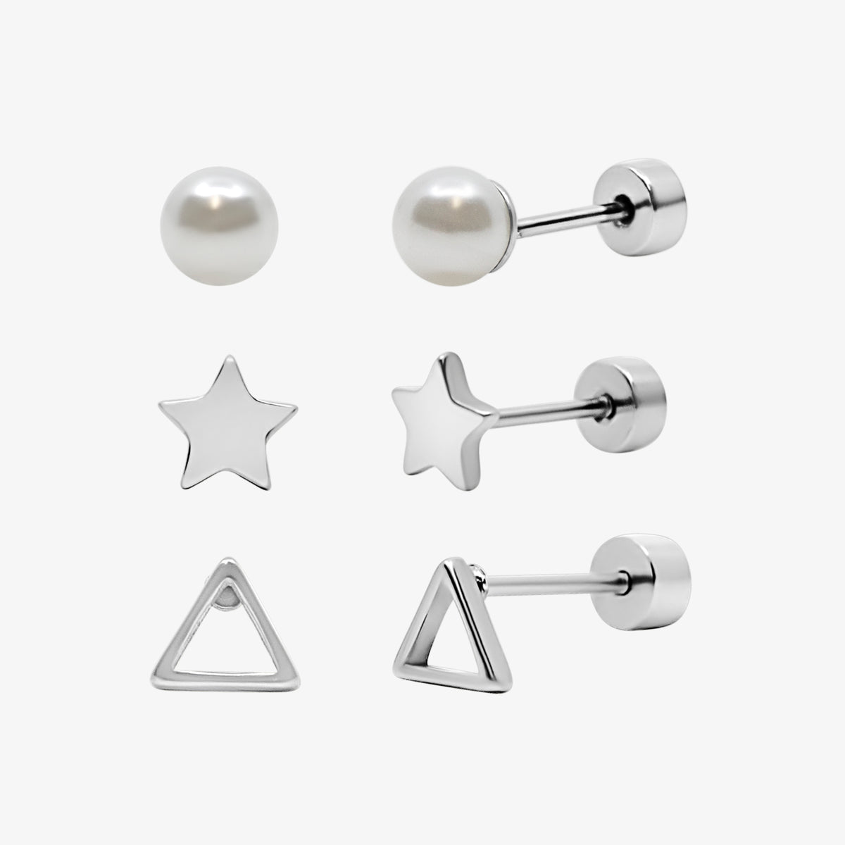 Hey Darling Pearl Flat Back Earrings Set