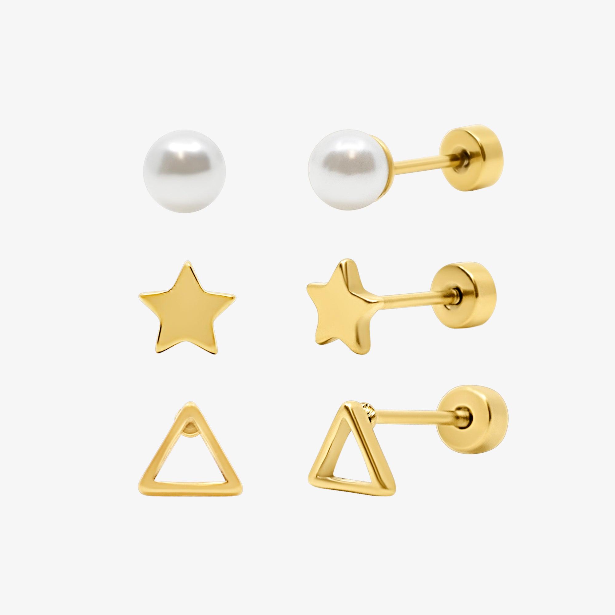 Hey Darling Pearl Flat Back Earrings Bundle - EVRYJEWELS