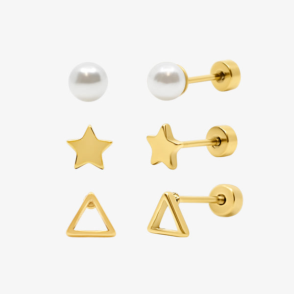Hey Darling Pearl Flat Back Earrings Set