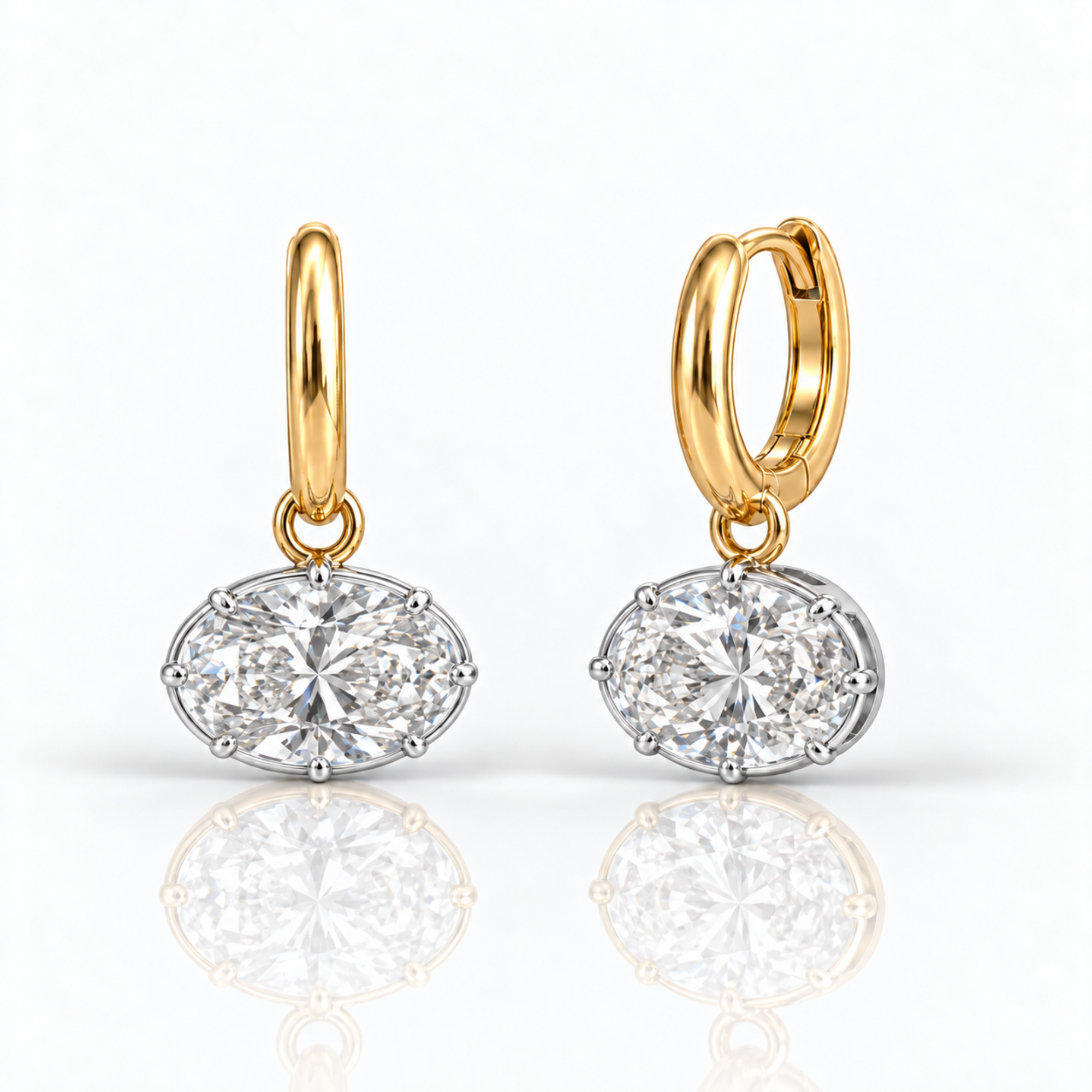 Showgirl Oval Cut Drop Earrings