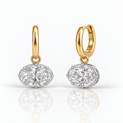 Showgirl Oval Cut Drop Earrings