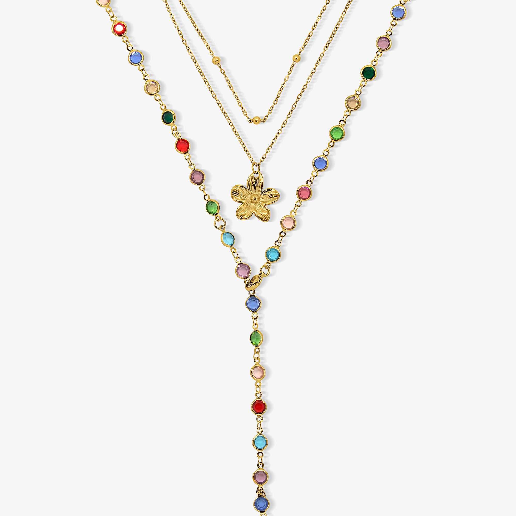 Ensemble de colliers Sunset Glow Rainbow