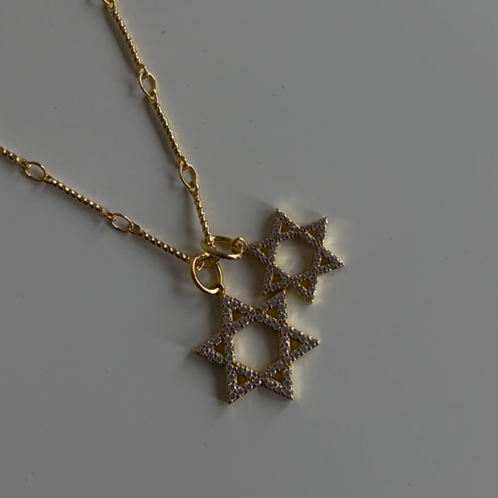 Elegant Gold Star of David Necklace