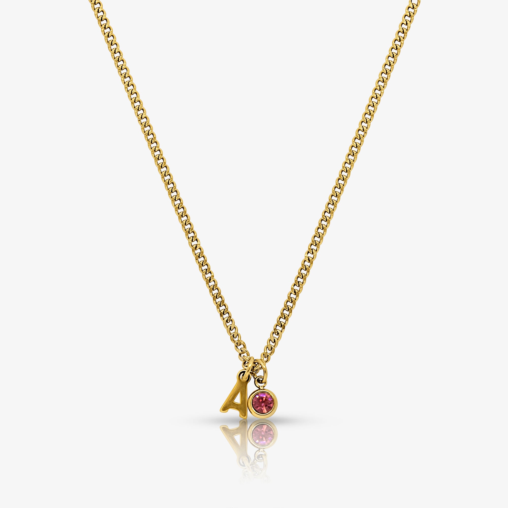 Custom/Personalized Initial Pendant Necklace w/ Birthstone - EVRYJEWELS