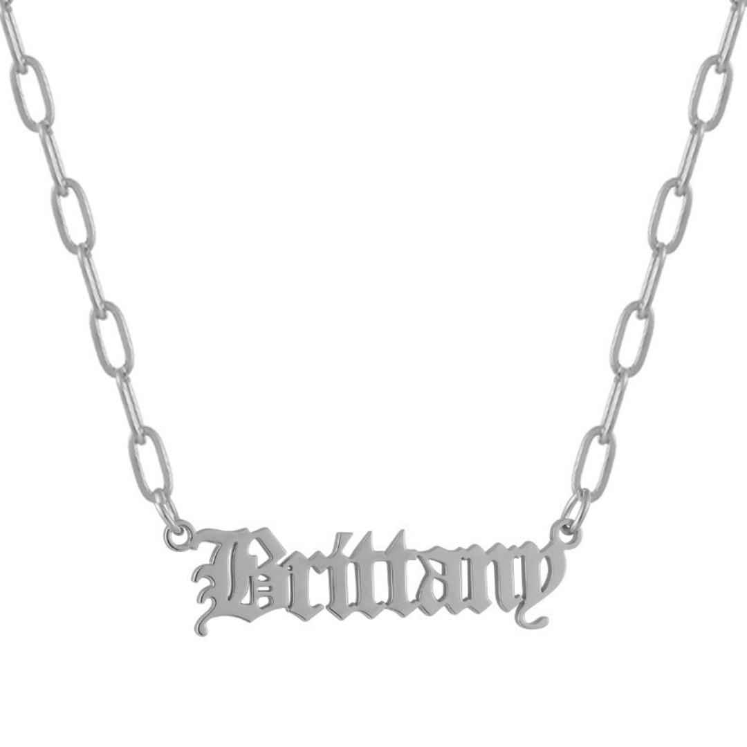 Custom Outline Nameplate Necklace