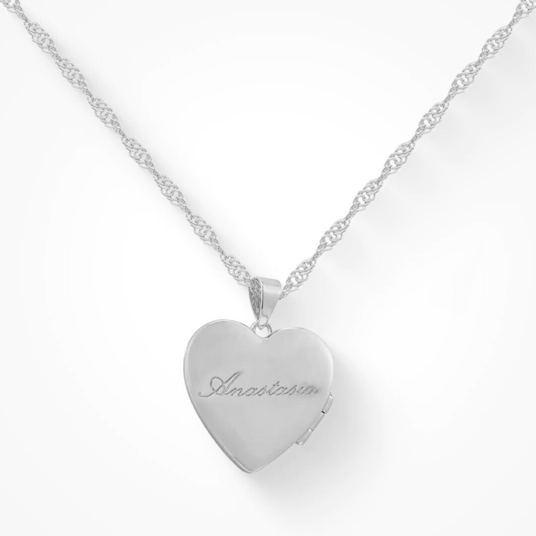 Custom/Personalized Heart Locket Necklace EVRYJEWELS