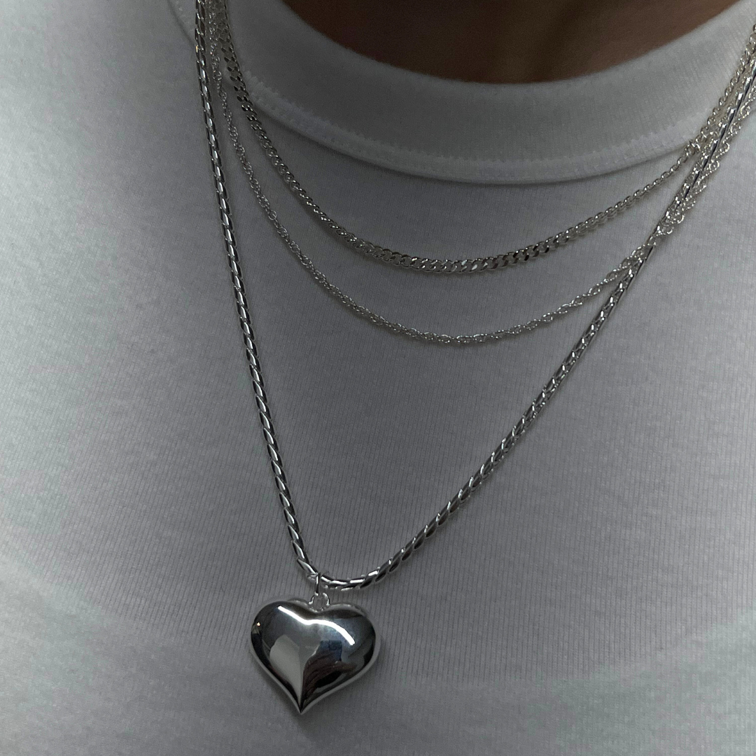 Pave Heart & Angel Wings Necklace, 45cm | Pandora Necklaces