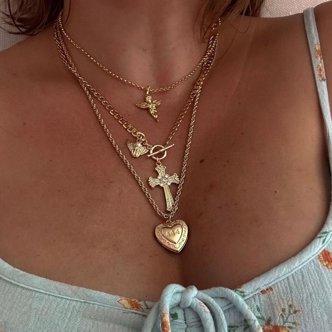 Jane Seymour Diamond Open Heart Angel Necklace | Angel necklace, Open heart  necklace, Necklace