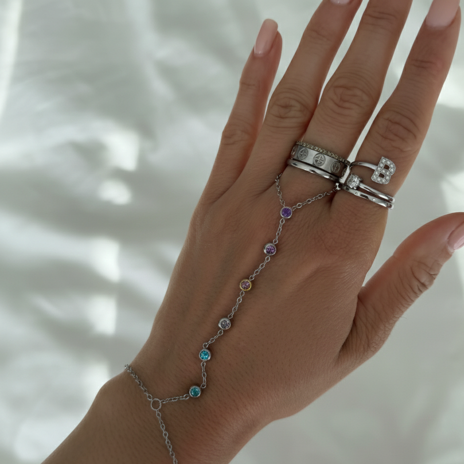 Prism Multicolor Hand Chain - EVRYJEWELS