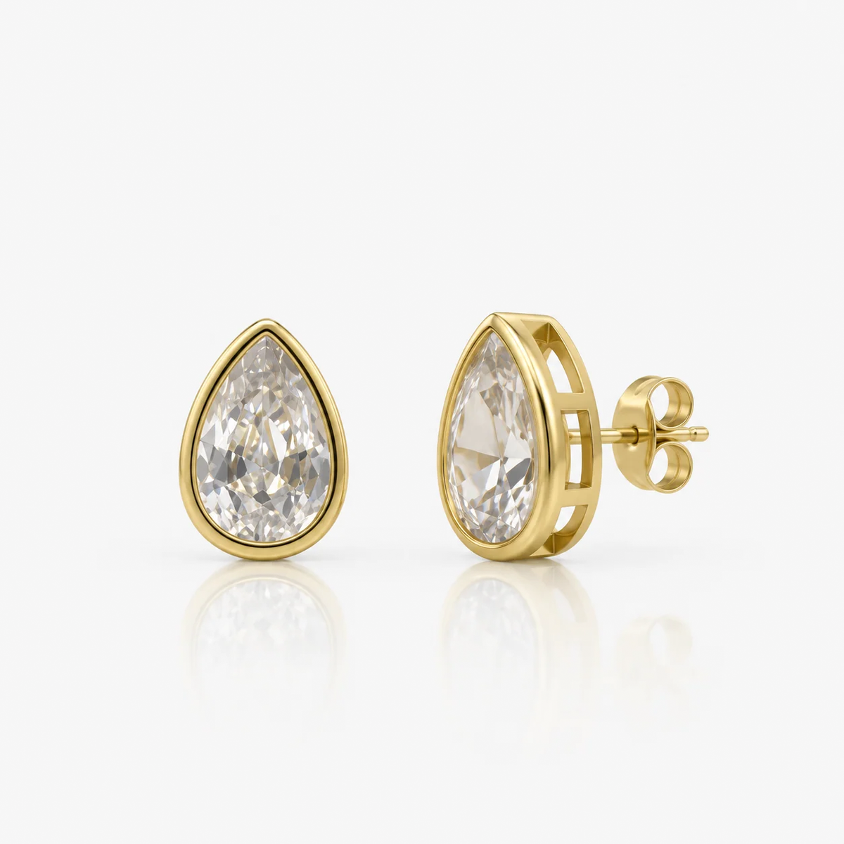 Radiant Aura Pear Cut Stud Earrings