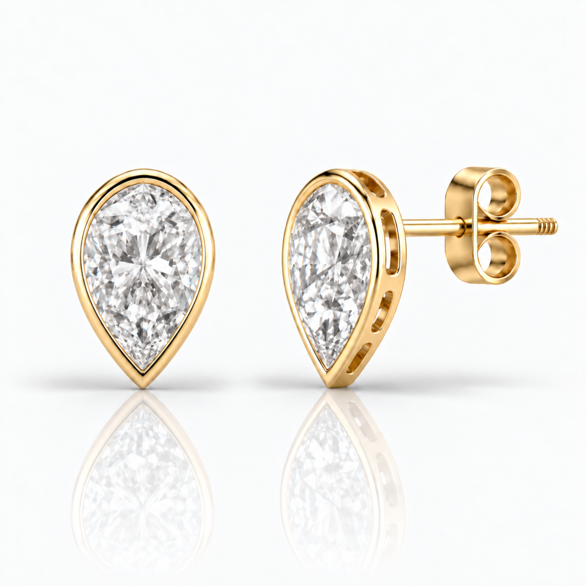 Radiant Aura Pear Cut Stud Earrings