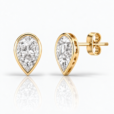 Radiant Aura Pear Cut Stud Earrings