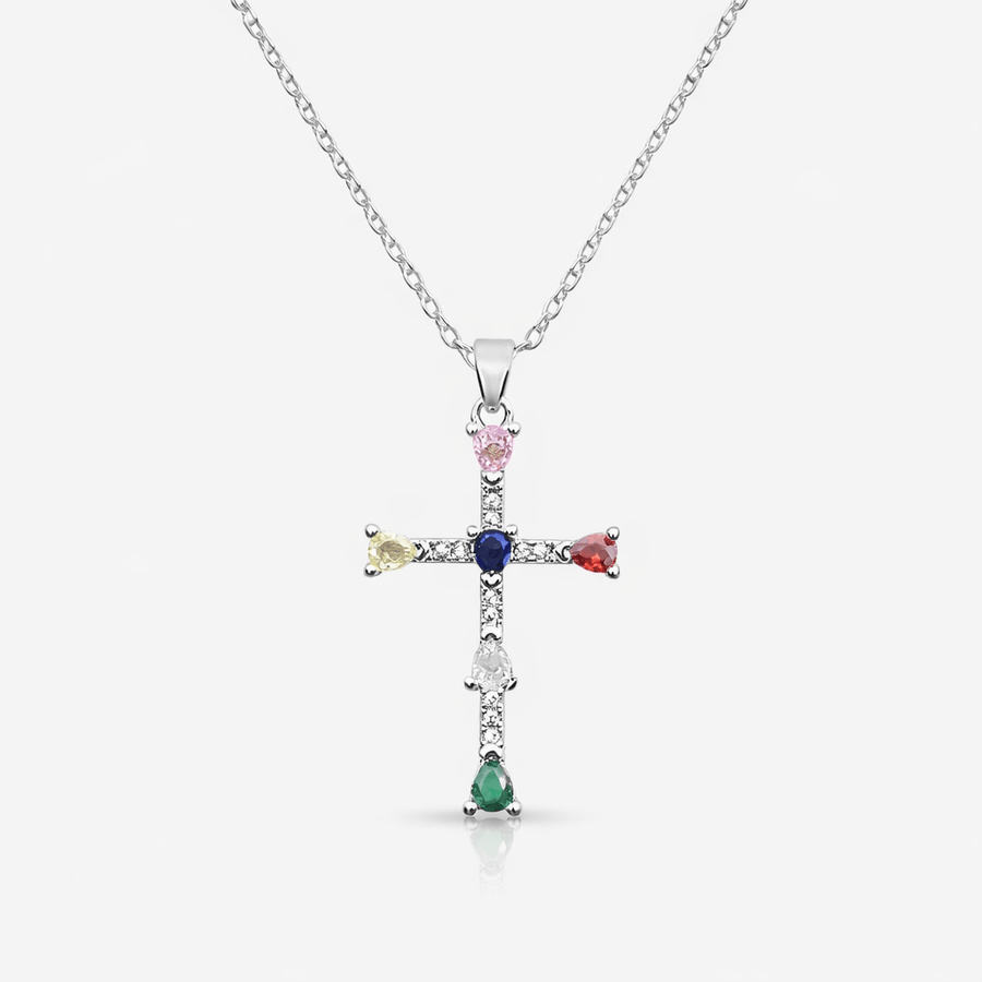 Rainbow Blessings Cross Necklace - EVRYJEWELS