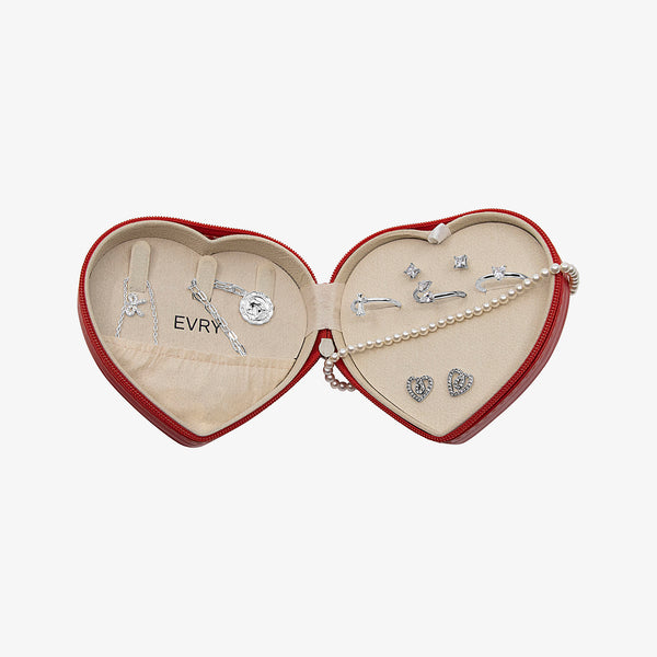 Heart-Shaped Travel Jewelry Case - EVRYJEWELS