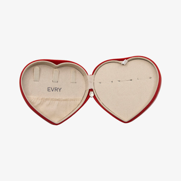 Heart-Shaped Travel Jewelry Case