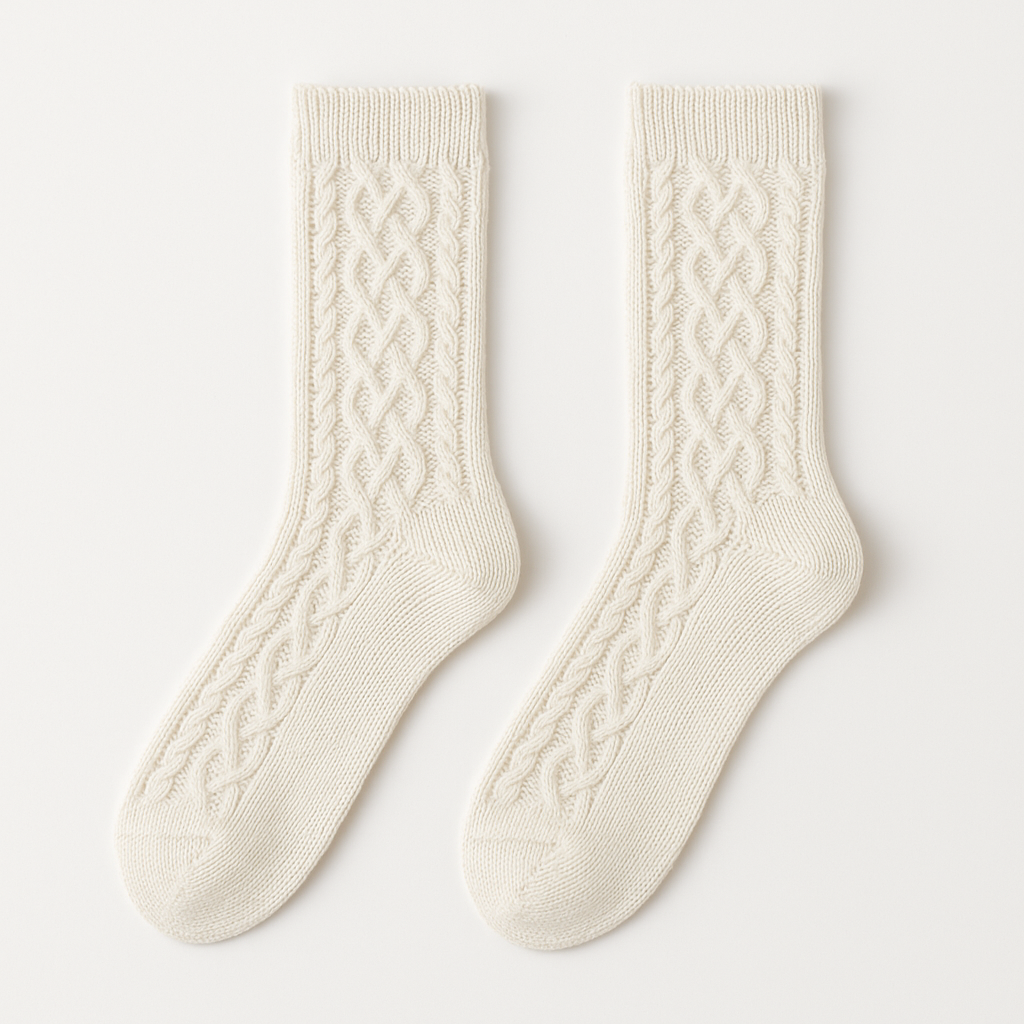 Cozy Knit Pattern Crew Socks