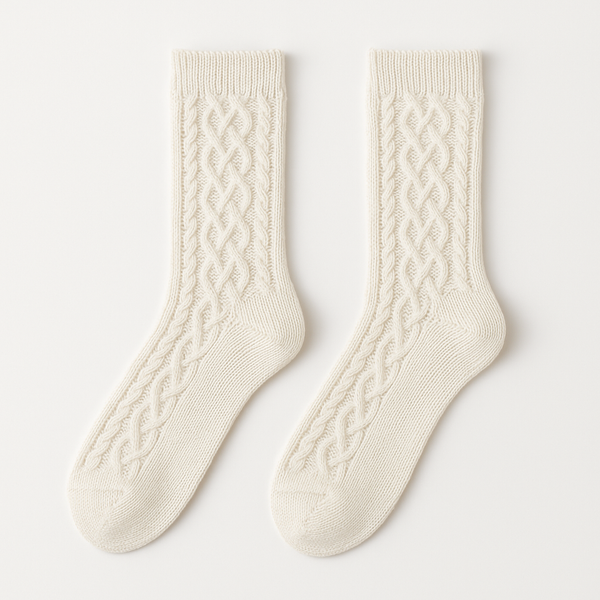 Cozy Knit Pattern Crew Socks
