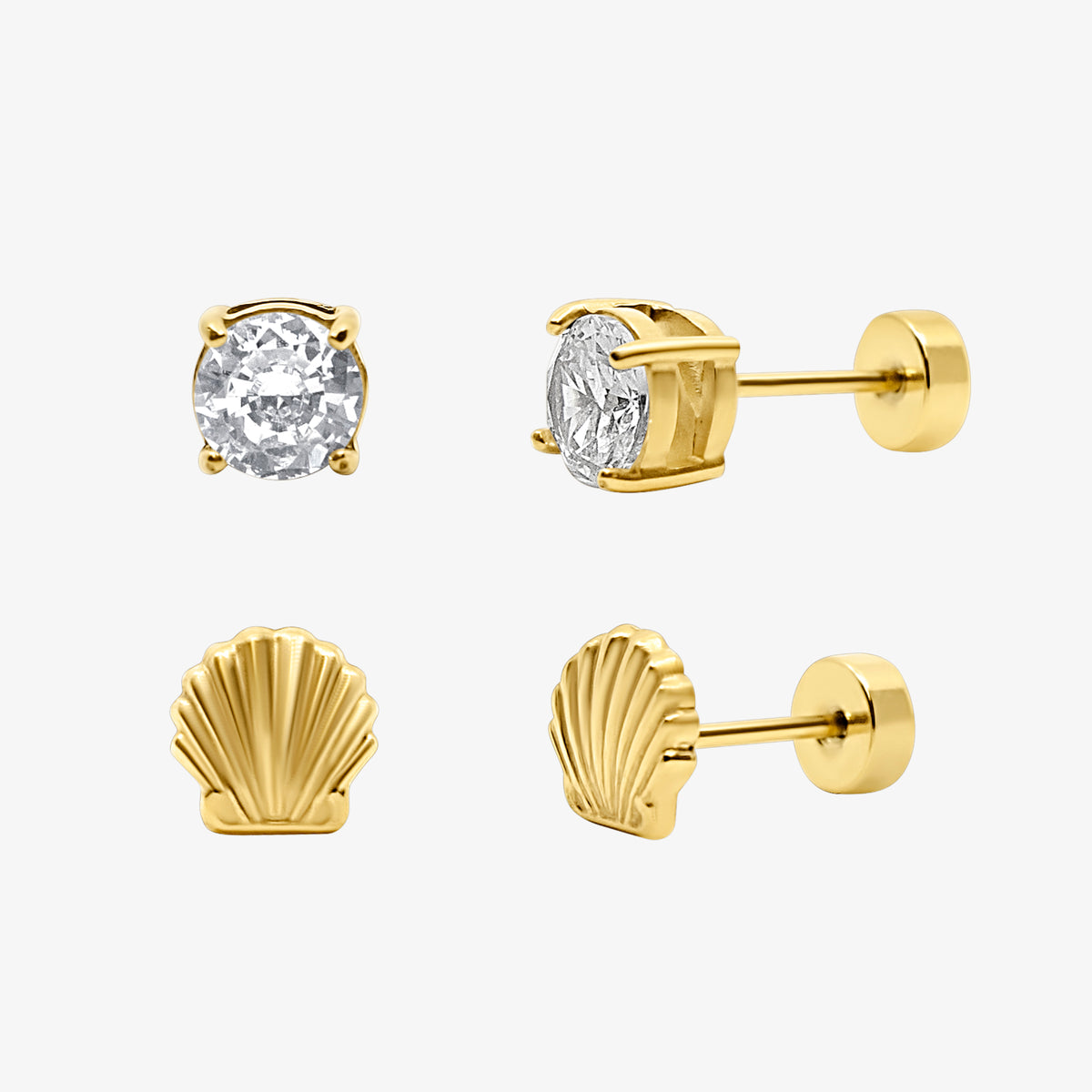 Starry Eyes Duo Flat Back Earrings