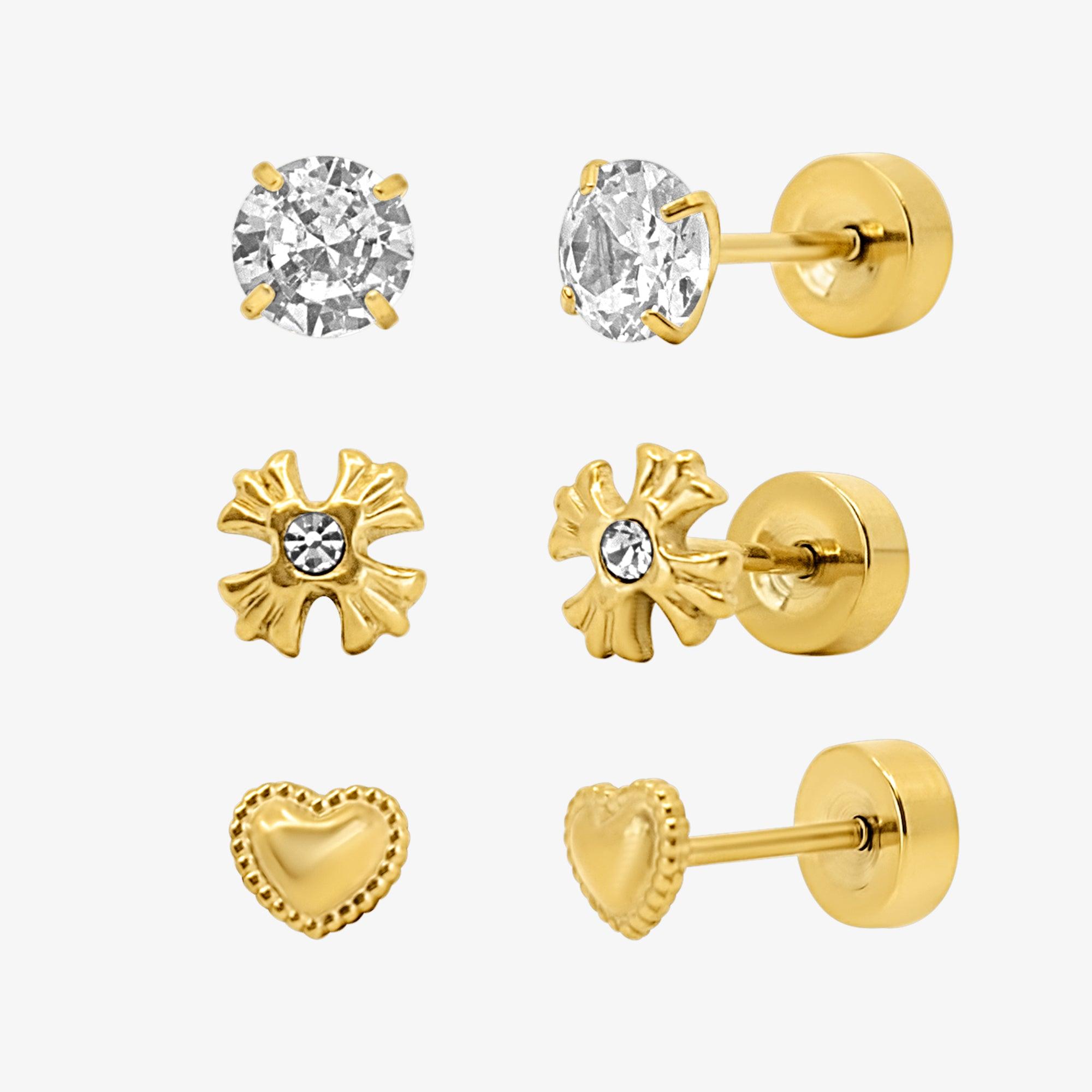 Flat Back Earrings Set Collection - EVRYJEWELS