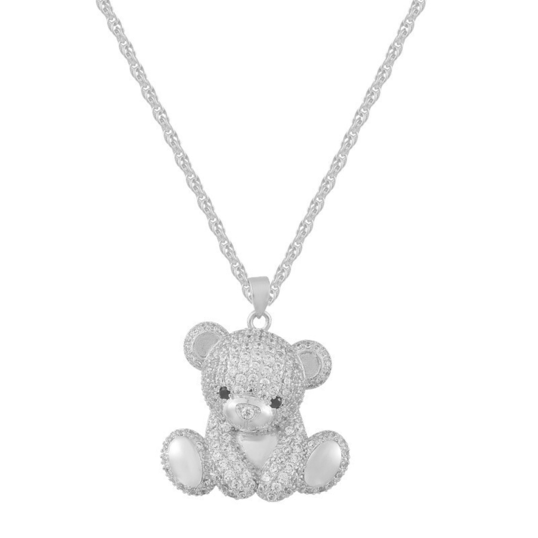 Buy 14k Solid Gold Teddy Bear Pendant on Solid Gold 18 Chain Online in  India - Etsy