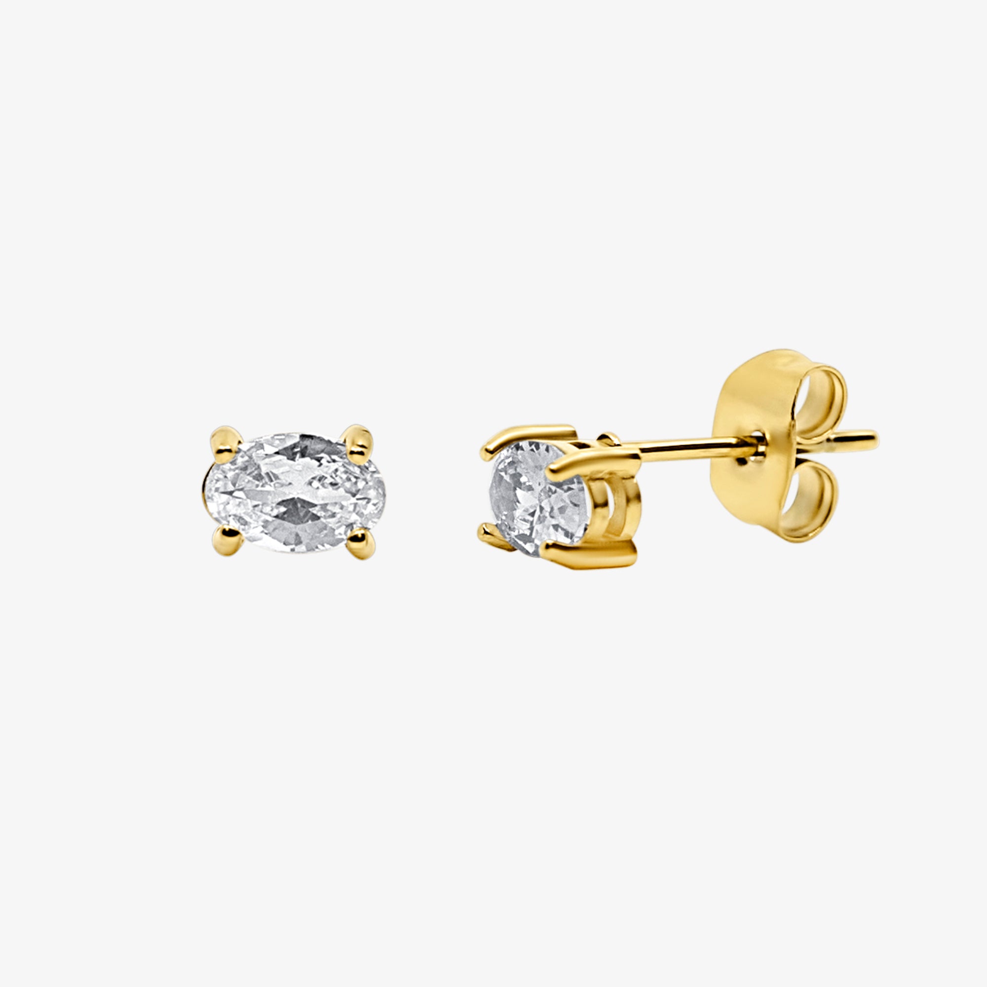 Twinkling Star Oval Stud Earrings - EVRYJEWELS