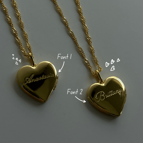 Custom/Personalized Heart Locket Necklace - EVRYJEWELS