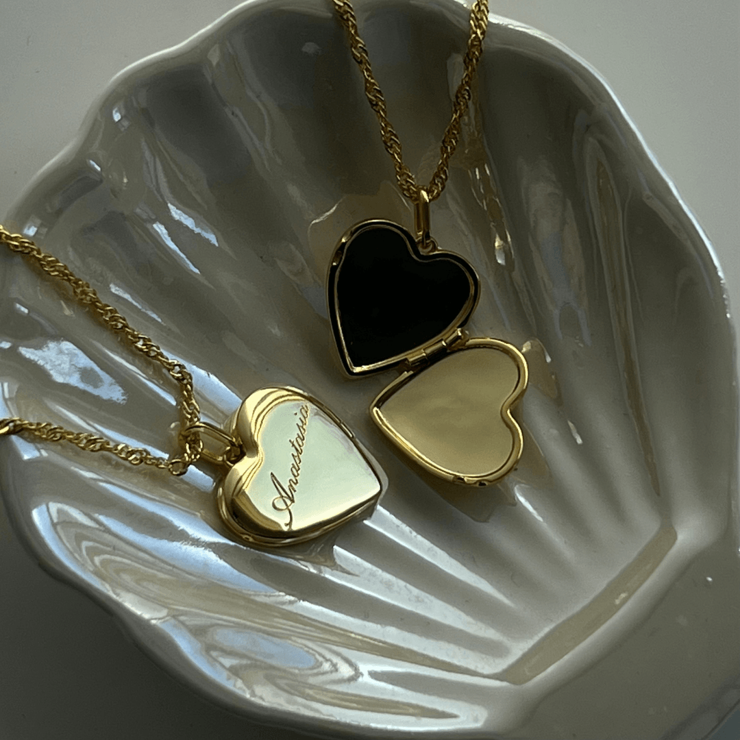 Custom/Personalized Heart Locket Necklace - EVRYJEWELS