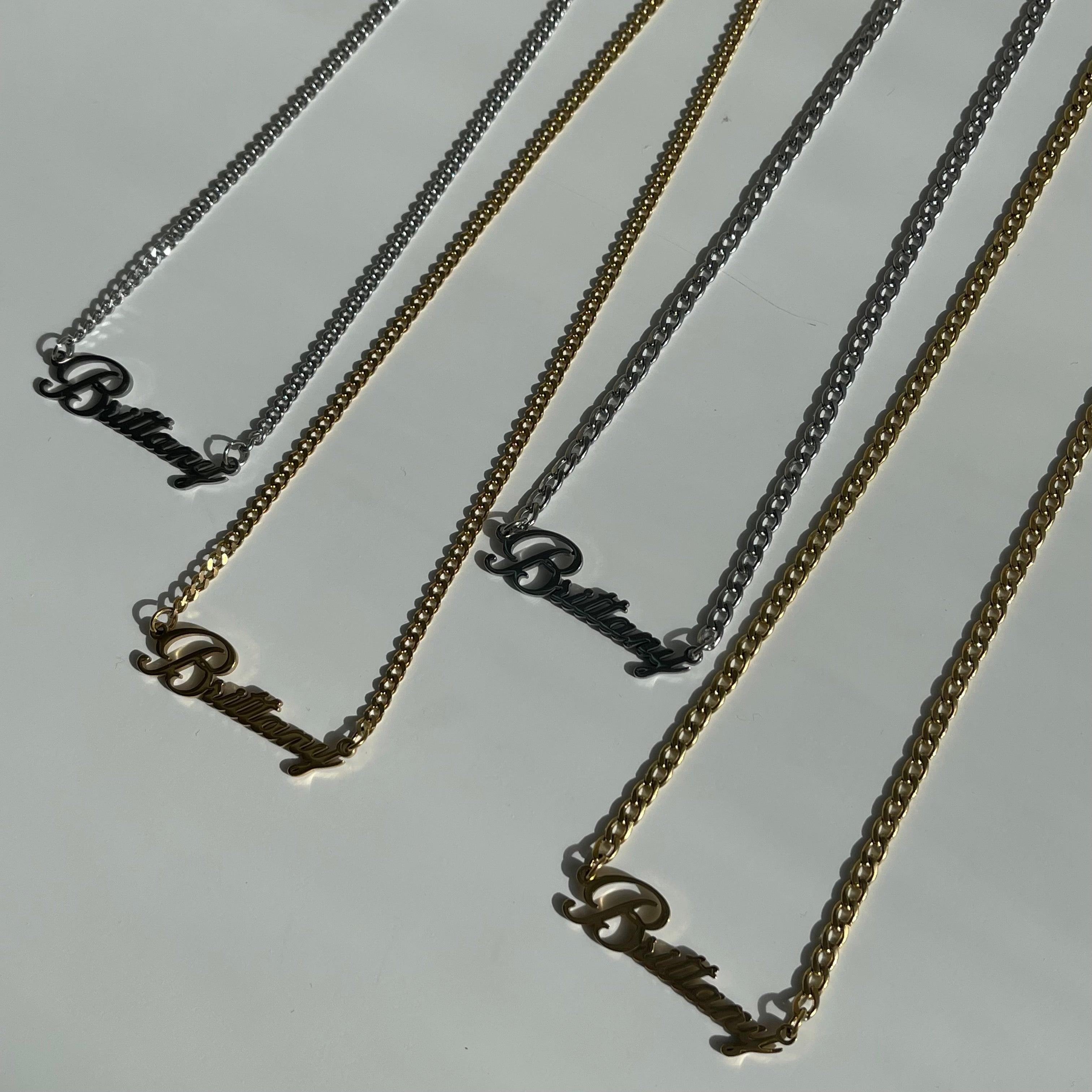 Custom/Personalized Nameplate Curb Necklace - EVRYJEWELS