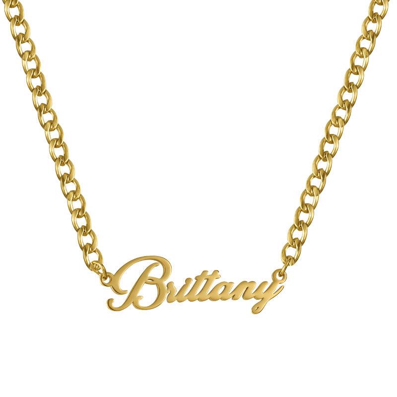 Custom/Personalized Nameplate Curb Necklace - EVRYJEWELS