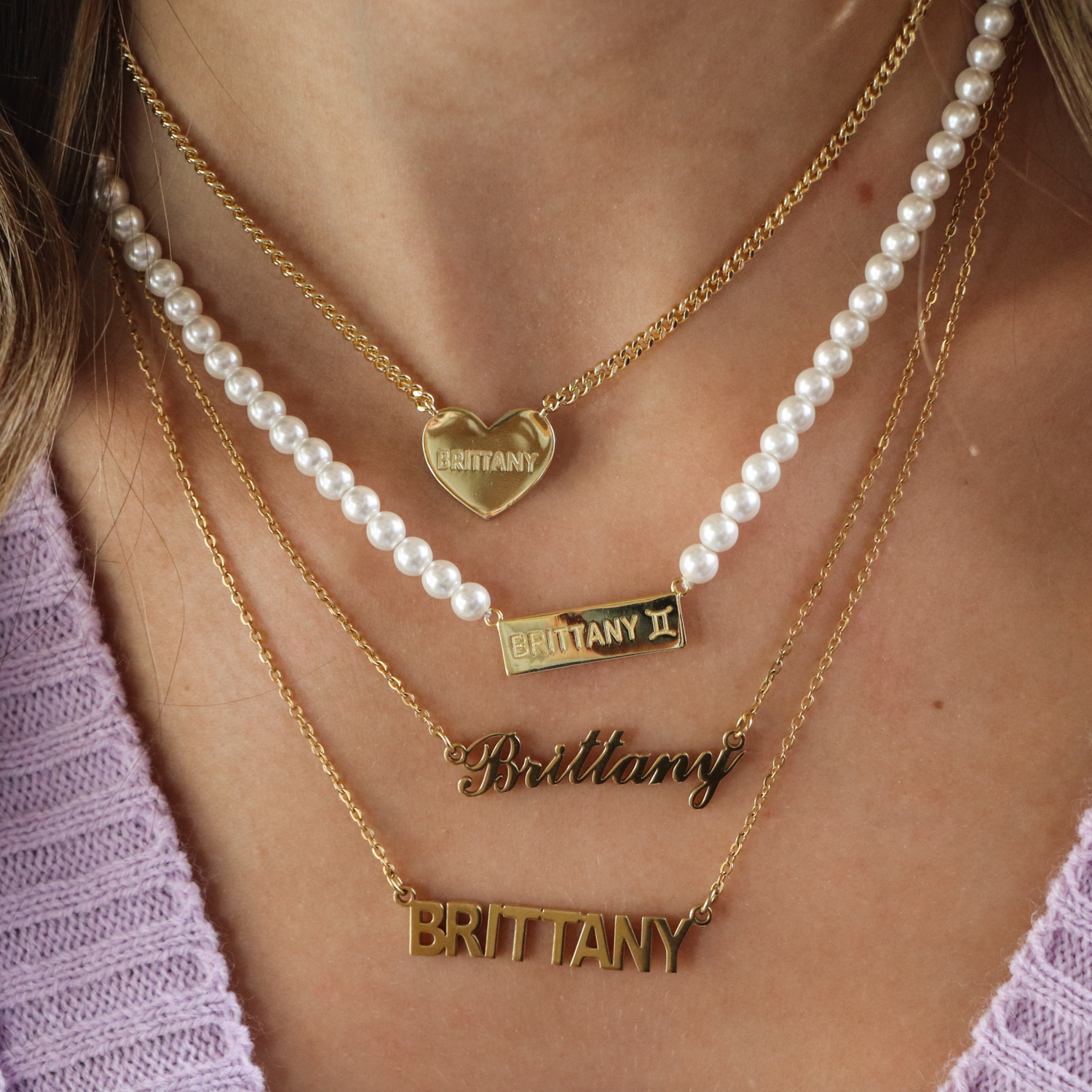 Custom Personalized Nameplate Necklace EVRYJEWELS