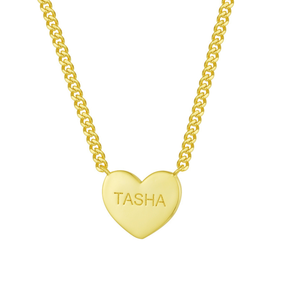 Emma Heart Lock Necklace in Gold