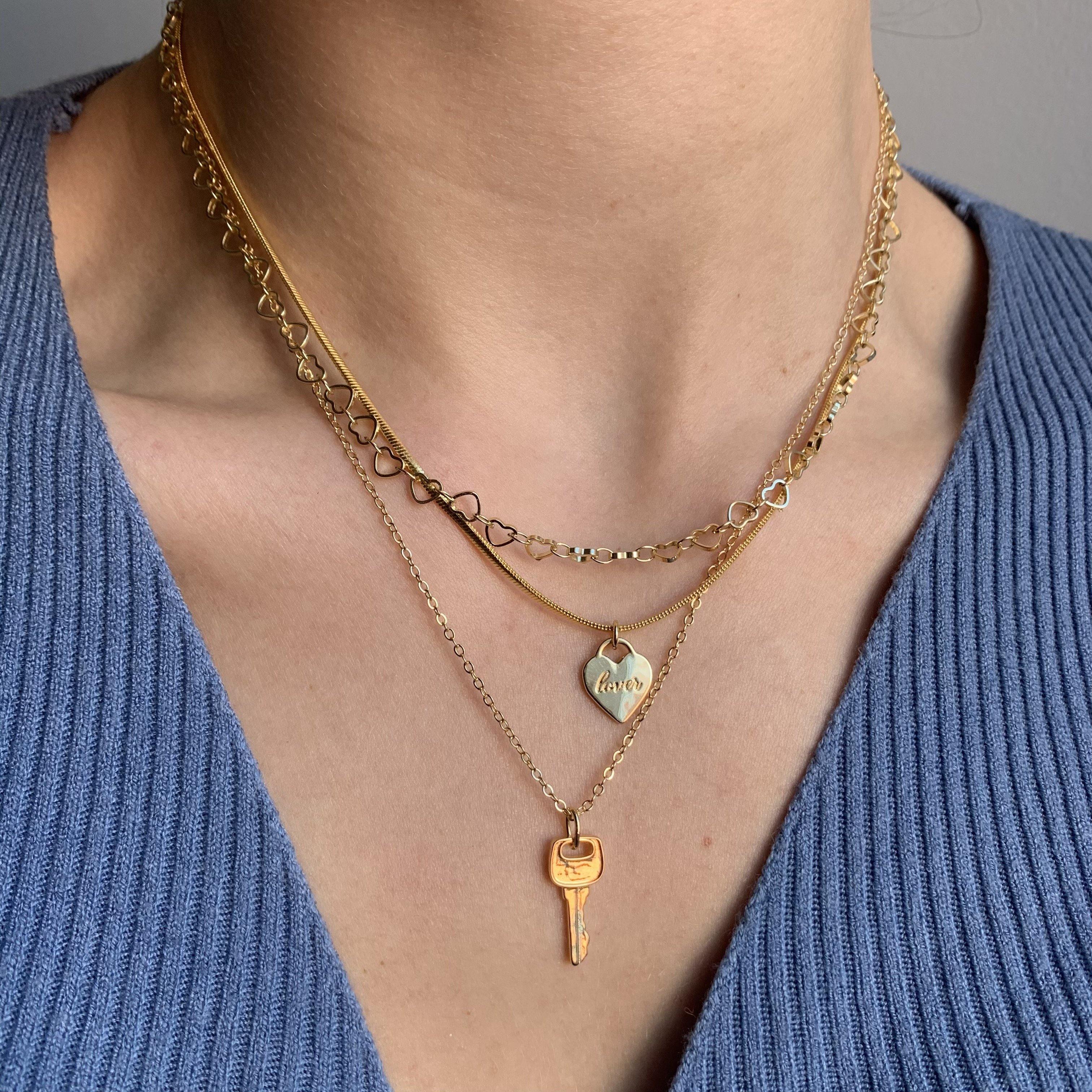 Key Heart Diamond Necklace (Beautiful & Delicate) – Ledodi