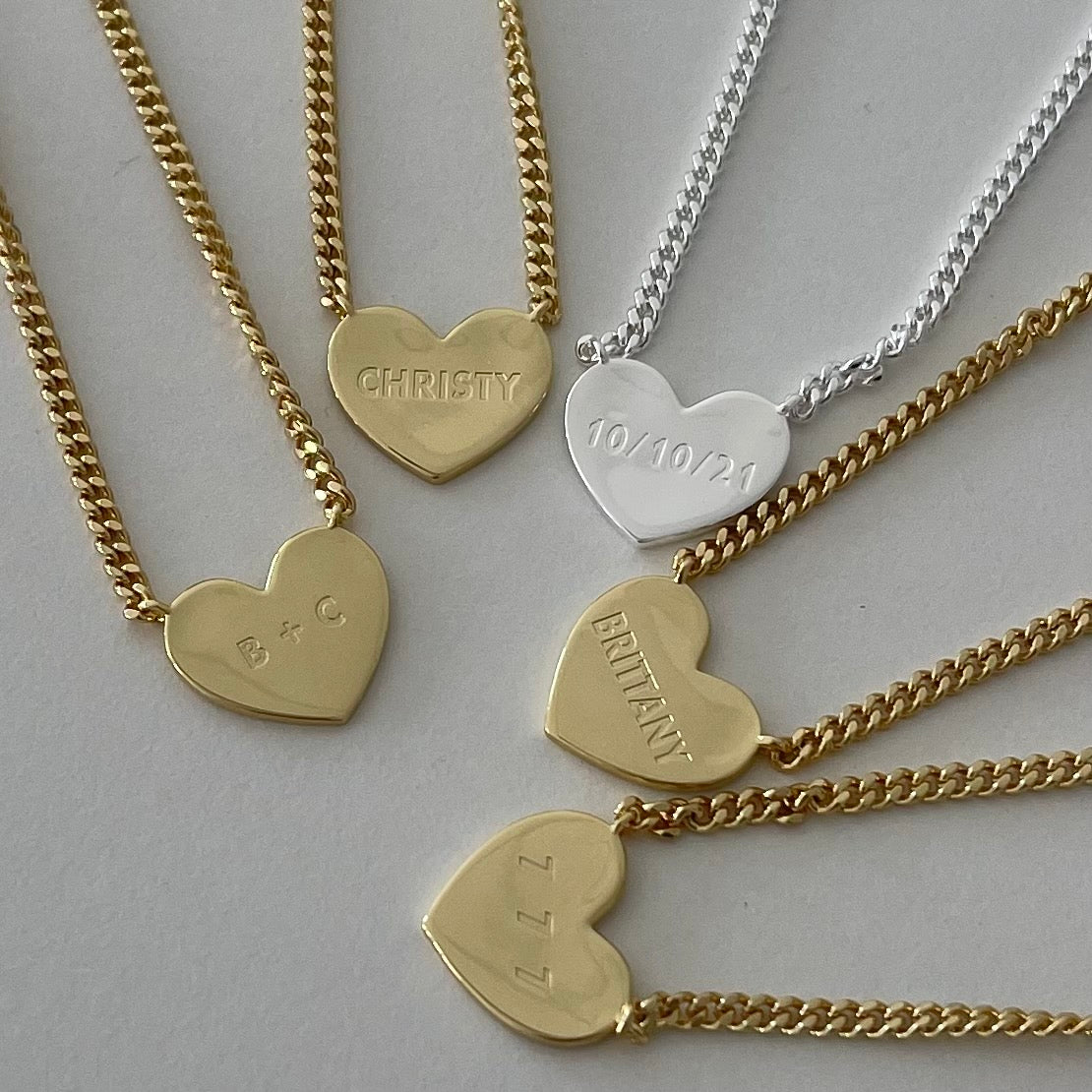 Engraved Heart Shaped Necklace and Earrings Jewelry Set - Walmart.com